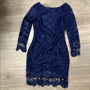 Navy blue evening dress